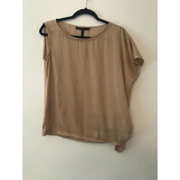 BCBGMaxAzria Short Sleeve Blouse in Tan Size XS - Picture 4 of 9